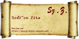 Szűcs Zita névjegykártya