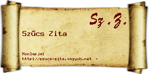 Szűcs Zita névjegykártya