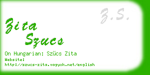 zita szucs business card