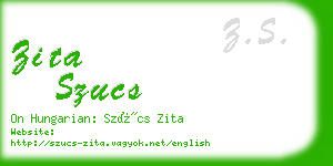 zita szucs business card